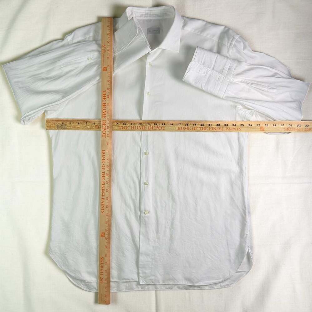 Ermenegildo Zegna Su Misura White Dress Shirt French Cuff 100% Cotton Made Spain - Picture 3 of 6